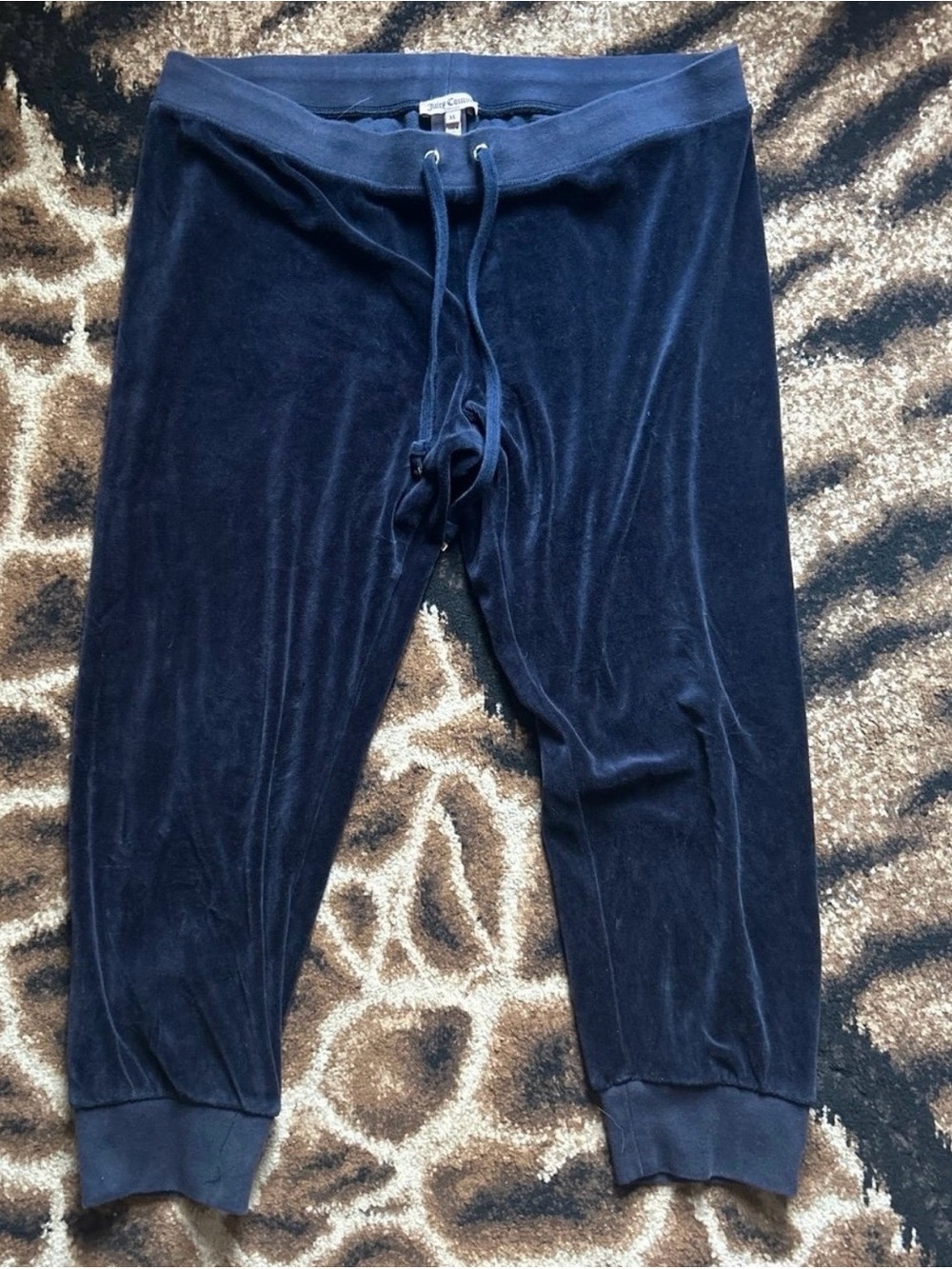 Juicy Couture Navy Velour Track Joggers